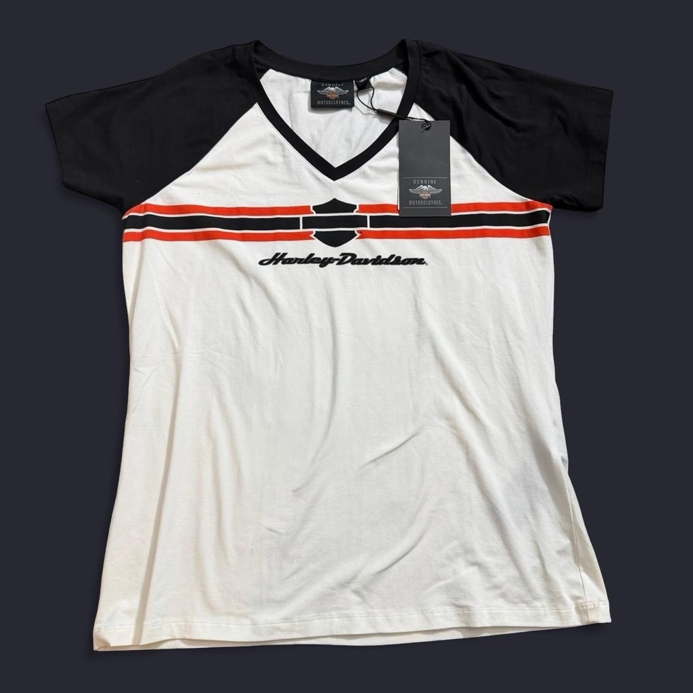 Harley Davidson V-Neck T-Shirt Women's Size Large NWT Biker Motorcycle